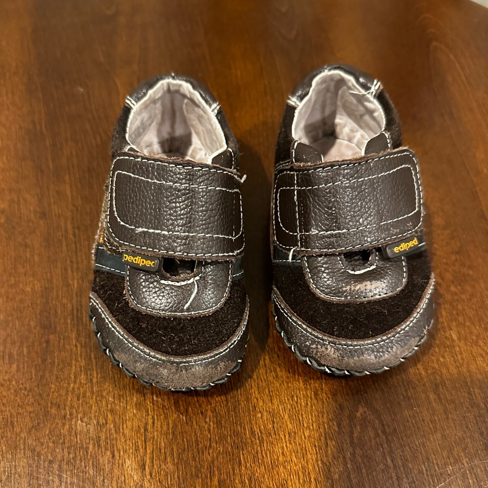 Pediped Brown and Black Baby Walker Shoes